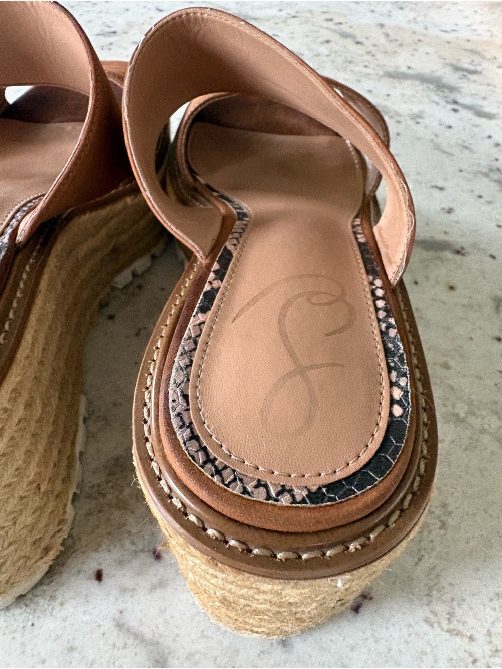 Sam Edelman Luca Platform Espadrilles brown leather size 9.5 - Picture 5 of 8